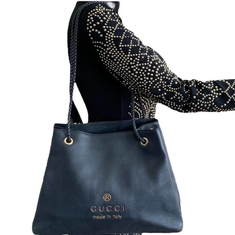 Authentic Gucci black leather shoulder bag - Picture 2 of 15
